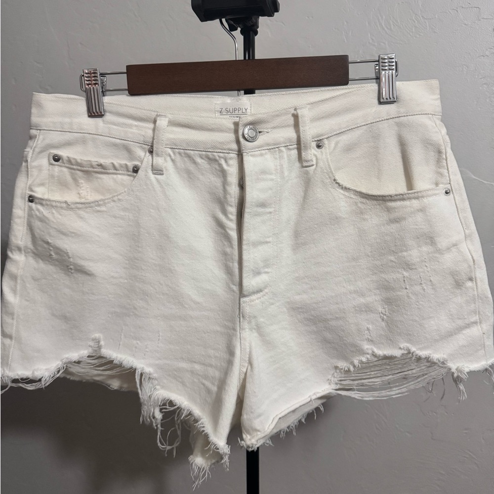 Z Supply White‎ Denim Shorts
